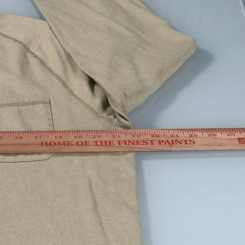 VTG The North Face Beige Cotton Blend Mens 3 Button Henley - Large